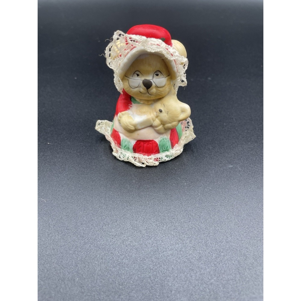 Jasco Caring Critter Chimer Porcelain Figurine Mother and Baby Cub